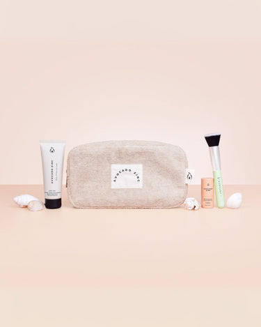AVOCADO ZINC - TERRY TOWELLING POUCH BEIGE - STUDIO JO STORE